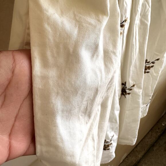 Eshakti Surplice Midi Dress Embroidered Collar 100% Cotton Pockets Black 3X 24W - Picture 4 of 7